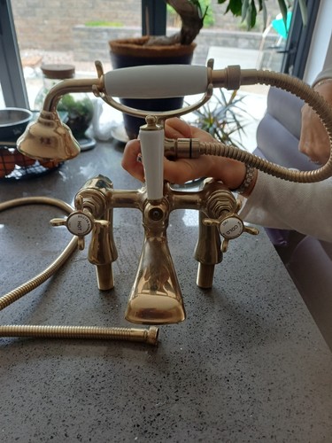 Vintage brass bath shower - vintage,