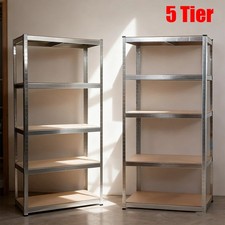 5 Tier Boltless Industrial Racking Unit Garage Shelving Adjustable Height Store