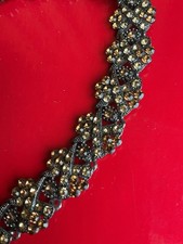 Amber Coloured Crystal Necklace Intricate Design. Heavy