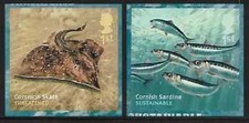 GB 2014 sg3632-33 Sustainable Fish Skate Sardine self adhesive stamps MNH