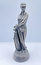 Woman Golfer Figurine/ Ornament Veronese Figurine Metal Cast Bronze Golf Sports