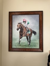 Fankel Original Horse Racing Painting Caroline Cook Framed Art