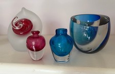 2 x Blue & pink Clear Murano 