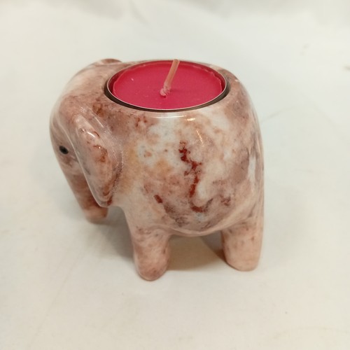 Marble elephant tealight - marble,