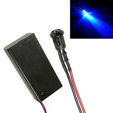 Flashing Blue Small 3mm LED + PP3 Holder Car, Boat, Caravan Dummy Fake Alarm 