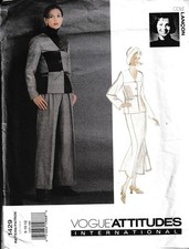Vintage Vogue Designer Jacket Pants & Skirt Suit Size 8-10-12 Sewing Pattern