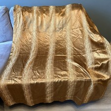 Vintage 1920s - 1930s Gold Satin Bark Curtain SINGLE  Panel  L50"  W42"