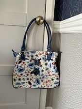 Shoulder Bag With Floral Design & Leather Trim