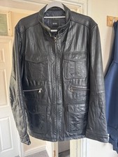 Hugo Boss Mens Black Leather