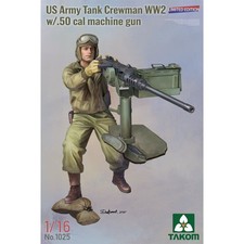 Takom 1:16 US Army Tank Crewman WW2 w/ .50 Cal MG Figure Model Kit TAK1025