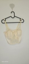 Primark Cream Lace Bustier Strappy Corset Style Top Bralette Underwired UK 38 D