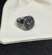 Mens Masonic Ring Freemasons Silver Wise Are Silent Collectible Owl Signet U