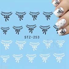Nail Art Retro Charming Lace Necklace Stickers nails Decal black Jewelry STZ-253