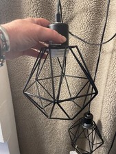 Nova Luce 3 light cluster ceiling pendant long black, excellent conditon