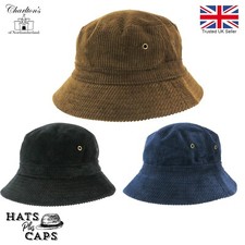 Cord Bucket Hat 100% Cotton Corduroy Fully Lined Bush Hat Retro Style Festival