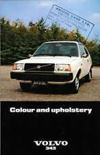 Volvo 343 DL Colour & Trim 1977 UK Market Single Sheet Brochure 340-Series