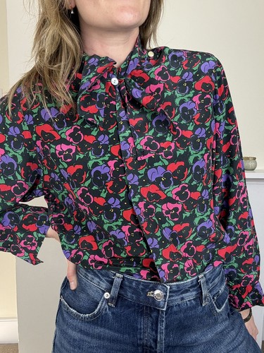 Vintage size 100 silk - s, 8-10