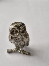 Silver Plated Owl - Unsure Of The Base Metal but He Is Heavy For His Size 65mm