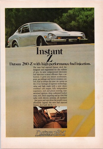 Datsun 280z vintage 1975 print - datsun,