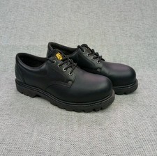 Caterpillar Digger Men's Steel Toe Cap Black Leather Shoes Size UK 9 Wide
