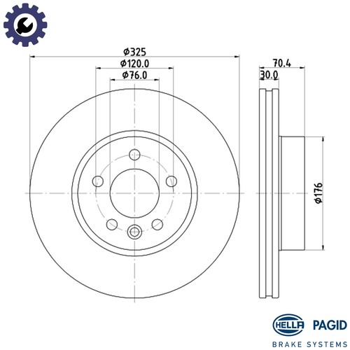 Brake disc 8dd 355 132 - 2x,
