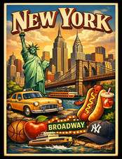 New York Vintage Travel Poster