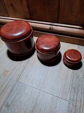  Wooden lidded Nesting Stacking Trinket Pots Craft Making 11cm / 8cm 5cm Approx