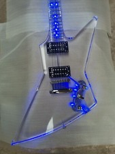 6 Six String Acrylic Electric Guitar Blue Light Acrylic Fingerboard Body Neck