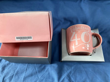 NEW IN ITS BOX PINK FABULOUS "40" DRINKING MUG TEA COFFEE MICROWAVE DISHWAS SAFE