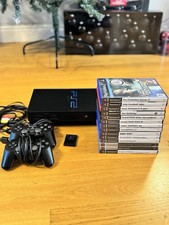 Sony PlayStation 2 Console 2 Controllers Memory Card 14 Games Bundle