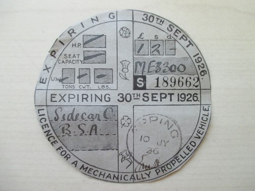 Tax disc old vintage - tax, vehicle