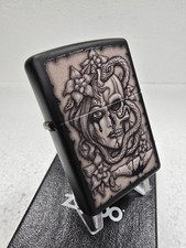GENUINE Zippo Lighter LIFE & DEATH SNAKE TATTOO ART Black Matte NEW IN BOX