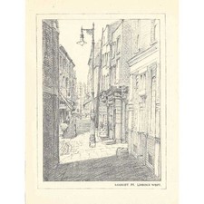 LONDON Market Street, Mayfair - Vintage Print 1925