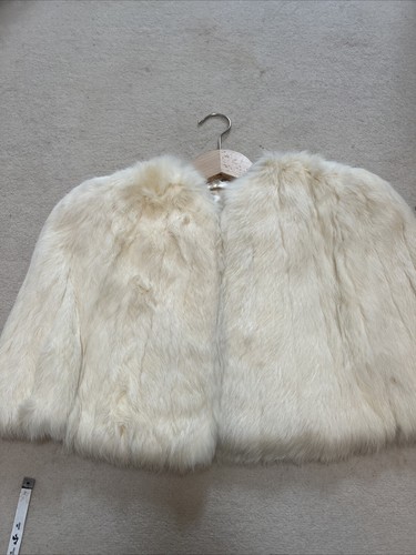 Small white fur wedding cape - fur, /