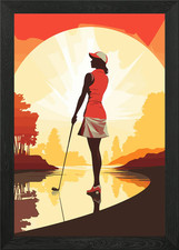 Golf Girl Framed Wall Art