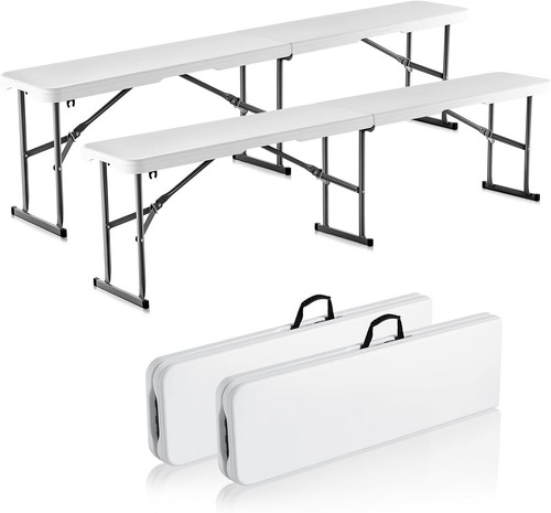 Plastic folding bench 6ft - folding,