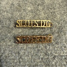 Scots Dragoon Guards O/R Gilt Metal Shoulder Titles British Army Regiment Issue
