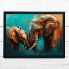 Elephant Love Art Print Elephant Wall Art Cute Elephant Family Home Decor Art