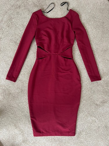 Kardashian maroon red bodycon - red,