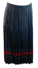 Slimma Green Red Pleated Skirt