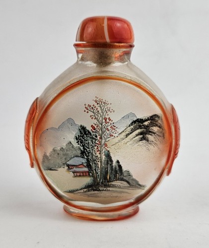 Chinese snuff bottle - bottle, overlay