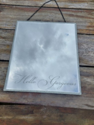 Vanity hanging mirror hello - vanity,