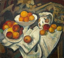 Still Life With Apples & Oranges After Cezanne - Oil Painting - 20th Century
