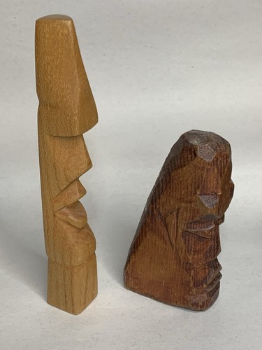 Pair vintage hand - vintage, hand-carved