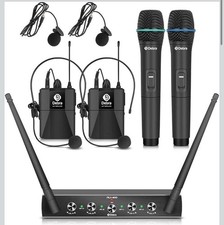 Debra Audio Pro UHF 4-Channel Wireless Mic System, Cordless Lavalier  Au-400