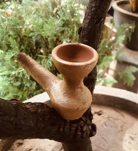 Handmade clay chilam - 1, pc