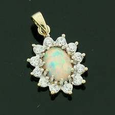 9ct Yellow Gold Synthetic Opal