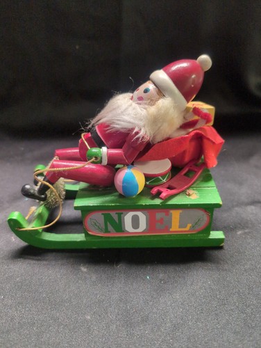 Vintage wooden santa - santa, sleigh
