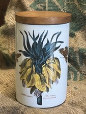 VINTAGE PORTMEIRION POTTERY STORAGE JAR 21cm WOODEN LID  THE BOTANIC GARDEN 1972