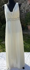 Grecian Style Ivory Monsoon Wedding Dress Size 12 Lightweight With Bead Detail